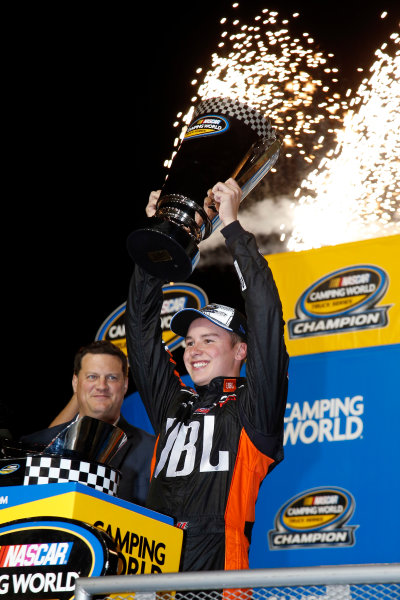 NASCAR Camping World Truck Series
Ford EcoBoost 200
Homestead-Miami Speedway, Homestead, FL USA
Friday 17 November 2017
Christopher Bell, JBL Toyota Tundra championship celebration
World Copyright: Lesley Ann Miller
LAT Images