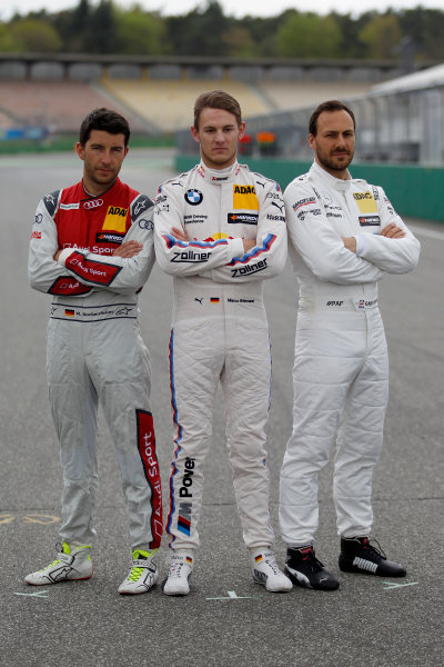 2017 DTM Testing & Media Day
Hockenheim, Germany.
Thursday 6 April 2017. Mike Rockenfeller, Audi Sport Team Phoenix, Audi RS 5 DTM, Marco Wittmann, BMW Team RMG, BMW M4 DTM, Gary Paffett Mercedes-AMG Team HWA, Mercedes-AMG C63 DTM.
World Copyright: Alexander Trienitz/LAT Images
ref: Digital Image 2017-D500-Daytona-AT2-0215