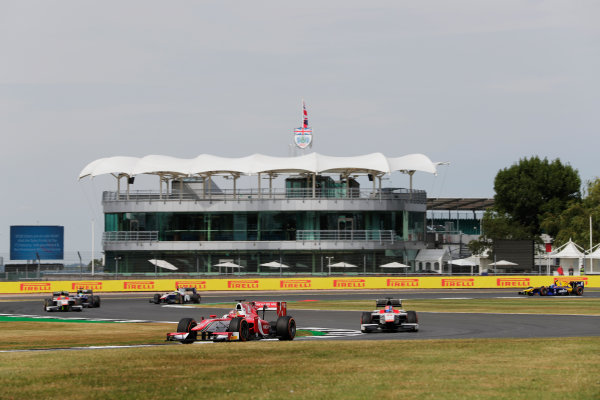 Silverstone, Northamptonshire, UK. 
Thursday 13 July 2017.
Charles Leclerc (MON, PREMA Racing), leads Ralph Boschung (SUI, Campos Racing). 
World Copyright: Zak Mauger/LAT Images 
ref: Digital Image _54I3071