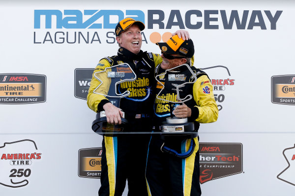 IMSA Continental Tire SportsCar Challenge
Mazda Raceway Laguna Seca 240
Mazda Raceway Laguna Seca
Monterey, CA USA
Saturday 23 September 2017
99, Aston Martin, Aston Martin Vantage, GS, Al Carter, Steven Phillips, podium
World Copyright: YOUR NAME HERE
LAT Images