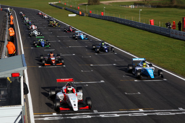 2016 BRDC British Formula 3 Championship,
Snetterton, Norfolk. 27th - 28th March 2016.
Race 3 Grid, Toby Sowery (GBR) Lanan Racing BRDC F3 on pole position.
World Copyright: Ebrey / LAT Photographic.