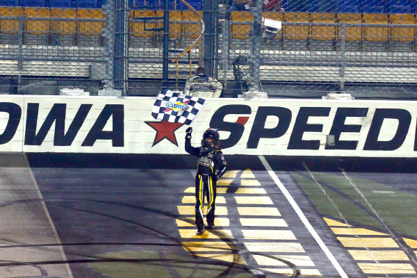 NASCAR Camping World Truck Series
M&M?s 200 presented by Casey?s General Store
Iowa Speedway, Newton, IA USA
Friday 23 June 2017
John Hunter Nemechek, Fire Alarm Services/Romco Equipment Co. Chevrolet Silverado celebrates his win
World Copyright: Russell LaBounty
LAT Images NASCAR Camping World Truck Series
M&M?s 200 presented by Casey?s General Store
Iowa Speedway, Newton, IA USA
Friday 23 June 2017
John Hunter Nemechek, Fire Alarm Services/Romco Equipment Co. Chevrolet Silverado celebrates his win
World Copyright: Russell LaBounty
LAT Images