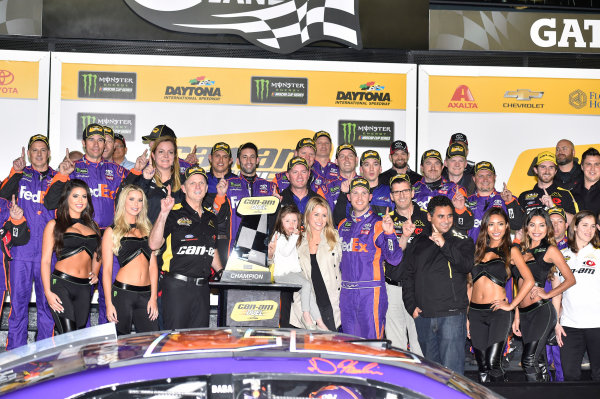 2017 NASCAR Monster Energy Cup - Can-Am Duels
Daytona International Speedway, Daytona Beach, FL USA
Thursday 23 February 2017
Denny Hamlin, FedEx Express Toyota Camry celebrates in Victory Lane
World Copyright: Nigel Kinrade/LAT Images
ref: Digital Image 17DAY2nk06770