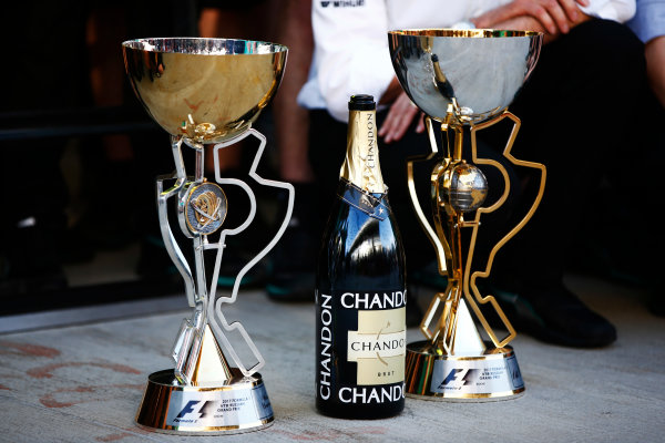 Sochi Autodrom, Sochi, Russia.
Sunday 30 April 2017.
The winner’s trophies belonging to Valtteri Bottas, Mercedes AMG, and his team, alongside a champagne bottle.
World Copyright: Andy Hone/LAT Images
ref: Digital Image _ONZ2484 Sochi Autodrom, Sochi, Russia.
Sunday 30 April 2017.
The winner’s trophies belonging to Valtteri Bottas, Mercedes AMG, and his team, alongside a champagne bottle.
World Copyright: Andy Hone/LAT Images
ref: Digital Image _ONZ2484