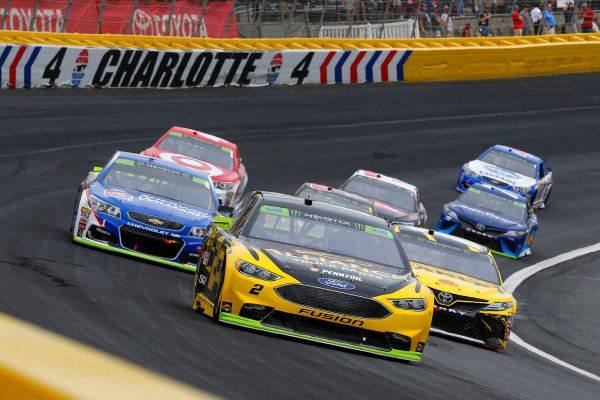 Monster Energy NASCAR Cup Series
Bank of America 500
Charlotte Motor Speedway, Concord, NC
Sunday 8 October 2017
Brad Keselowski, Team Penske, Alliance Truck Parts Ford Fusion, Daniel Suarez, Joe Gibbs Racing, STANLEY Toyota Camry and Jamie McMurray, Chip Ganassi Racing, Sherwin-Williams Chevrolet SS
World Copyright: Russell LaBounty
LAT Images