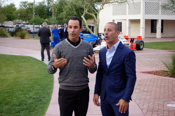 Verizon IndyCar Series
Desert Diamond West Valley Phoenix Grand Prix
Phoenix Raceway, Avondale, AZ USA
Saturday 28 May 2016
Helio Castroneves and Tony Kanaan celebrate their 20 years in IndyCar
World Copyright: Michael L. Levitt
LAT Images