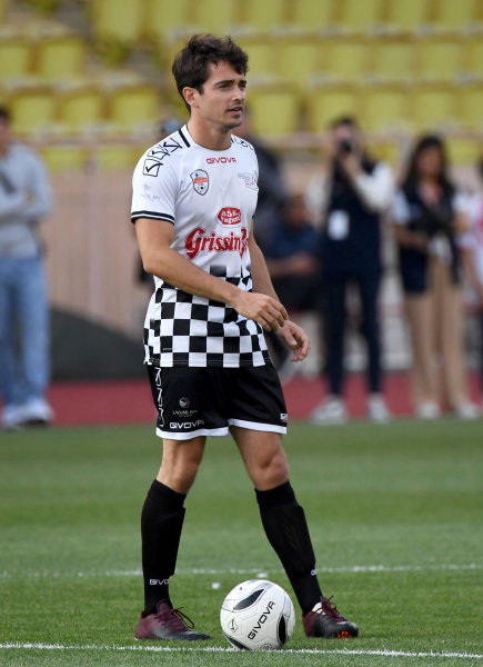 Charles Leclerc, Ferrari in action for the Nazionale Piloti during their win 4-3 against the 'Star Team' at the Louis II stadium in Monaco