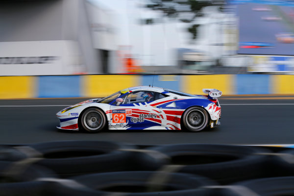 2014 Le Mans 24 Hours.
Circuit de la Sarthe, Le Mans, France.
Wednesday 11 June 2014.
 Yannick Mallegol/Jean-Marc Bachelier/Howard Blank, AF Corse, No.62 Ferrari 458 Italia. 
World Copyright: Adam Warner/LAT Photographic.
ref: Digital Image _L5R0513