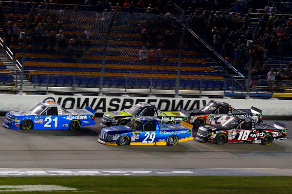 NASCAR Camping World Truck Series
M&M?s 200 presented by Casey?s General Store
Iowa Speedway, Newton, IA USA
Friday 23 June 2017
Johnny Sauter, Allegiant Airlines Chevrolet Silverado, Chase Briscoe, Cooper Standard Ford F150, John Hunter Nemechek, Fire Alarm Services/Romco Equipment Co. Chevrolet Silverado restart
World Copyright: Russell LaBounty
LAT Images NASCAR Camping World Truck Series
M&M?s 200 presented by Casey?s General Store
Iowa Speedway, Newton, IA USA
Friday 23 June 2017
Johnny Sauter, Allegiant Airlines Chevrolet Silverado, Chase Briscoe, Cooper Standard Ford F150, John Hunter Nemechek, Fire Alarm Services/Romco Equipment Co. Chevrolet Silverado restart
World Copyright: Russell LaBounty
LAT Images