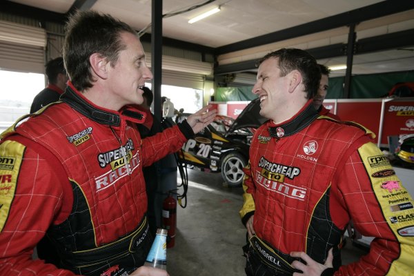 2007 Australian V8 Supercars
Oran Park, Australia. 18th - 19th August 2007 
Cameron McConville and Paul Dumbrell (Supercheap Auto Racing Holden Commodore VE). Portrait. 
World Copyright: Mark Horsburgh/LAT Photographic.
ref: McConville-RD08-07-1911