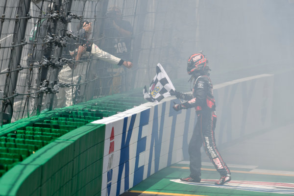 NASCAR XFINITY Series
Alsco 300
Kentucky Speedway, Sparta, KY USA
Saturday 8 July 2017
Kyle Busch, NOS Energy Drink Rowdy Toyota Camry celebrates with the checkered flag
World Copyright: Logan Whitton
LAT Images NASCAR XFINITY Series
Alsco 300
Kentucky Speedway, Sparta, KY USA
Saturday 8 July 2017
Kyle Busch, NOS Energy Drink Rowdy Toyota Camry celebrates with the checkered flag
World Copyright: Logan Whitton
LAT Images