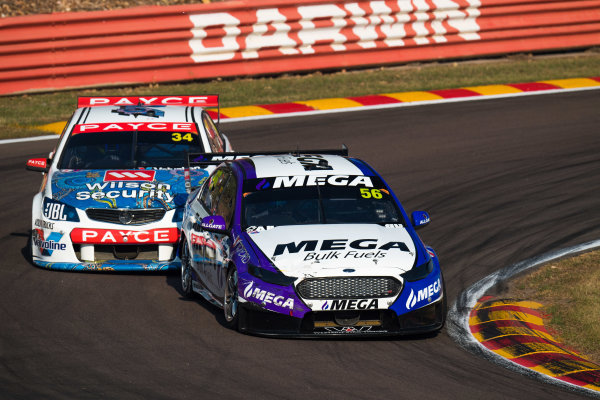 2017 Supercars Championship Round 6. 
Darwin Triple Crown, Hidden Valley Raceway, Northern Territory, Australia.
Friday June 16th to Sunday June 18th 2017.
Jason Bright drives the #56 MEGA Racing Ford Falcon FG-X.
World Copyright: Daniel Kalisz/LAT Images
Ref: Digital Image 170617_VASCR6_DKIMG_3630.JPG