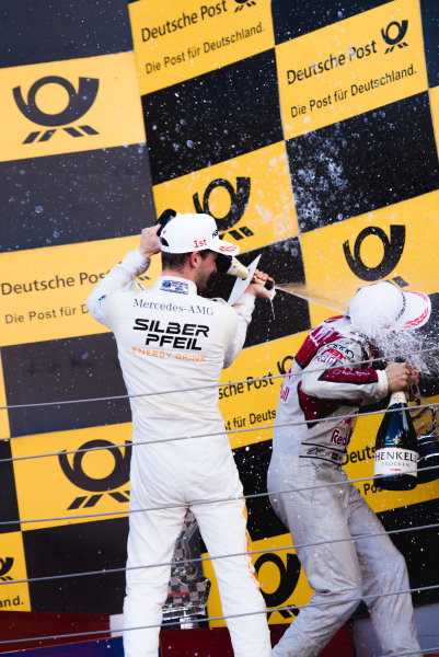 2017 DTM Round 5
Moscow Raceway, Moscow, Russia
Sunday 23 July 2017.
Podium: Maro Engel, Mercedes-AMG Team HWA, Mercedes-AMG C63 DTM and Mattias Ekström, Audi Sport Team Abt Sportsline, Audi A5 DTM
World Copyright: Evgeniy Safronov/LAT Images
ref: Digital Image SafronovEvgeniy_2017_DTM_MRW_San-202