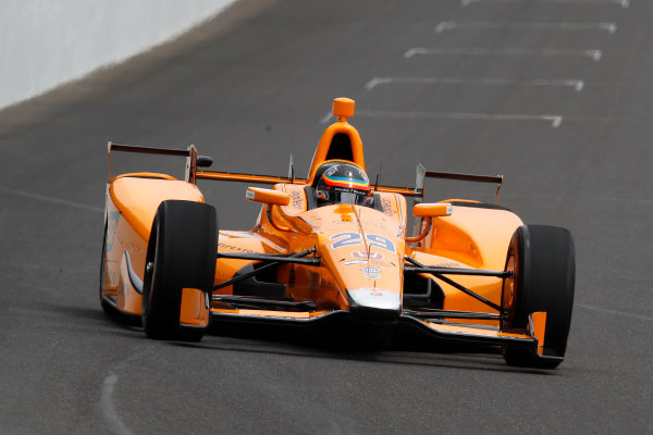 Verizon IndyCar Series
Fernando Alonso Test for Indianapolis 500
Indianapolis Motor Speedway, Indianapolis, IN USA
Wednesday 3 May 2017
Fernando Alonso turns his first career laps on an oval in preparation for his Indianapolis 500 debut.
World Copyright: Michael L. Levitt
LAT Images