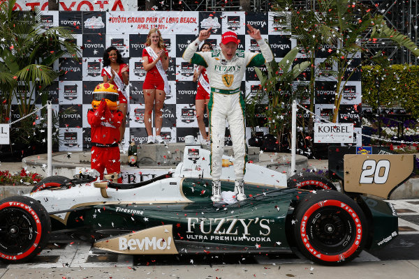 11-13 April, 2014, Long Beach, California, USA
Winner Mike Conway celebrates in victory lane
© 2014, Michael L. Levitt
LAT Photo USA