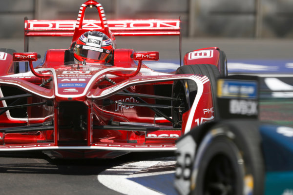 2017/2018 FIA Formula E Championship.
Round 5 - Mexico City ePrix.
Autodromo Hermanos Rodriguez, Mexico City, Mexico.
Saturday 03 March 2018.
Luca Filippi (ITA), NIO Formula E Team, NextEV NIO Sport 003, leads Jérôme d'Ambrosio (BEL), Dragon Racing, Penske EV-2. 
Photo: Zak Mauger/LAT/Formula E
ref: Digital Image _56I0792