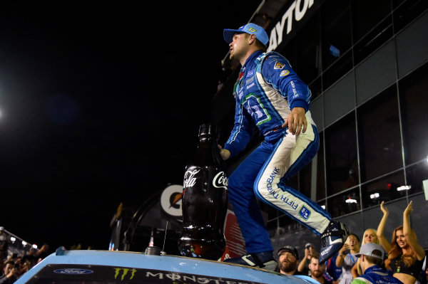 Monster Energy NASCAR Cup Series
Coke Zero 400
Daytona International Speedway, Daytona Beach, FL USA
Saturday 1 July 2017
Ricky Stenhouse Jr, Roush Fenway Racing, Fifth Third Bank Ford Fusion celebrates his win
World Copyright: Nigel Kinrade
LAT Images