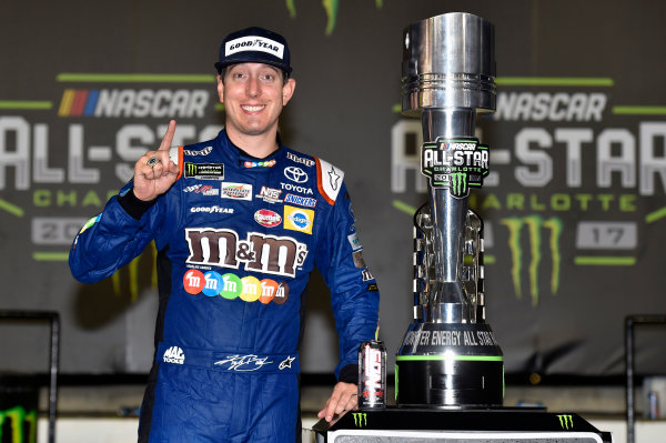 Monster Energy NASCAR Cup Series
Monster Energy NASCAR All-Star Race
Charlotte Motor Speedway, Concord, NC USA
Saturday 20 May 2017
Kyle Busch, Joe Gibbs Racing, M&M's Caramel Toyota Camry celebrates his win in Victory Lane
World Copyright: Nigel Kinrade
LAT Images
ref: Digital Image 17CLT1nk07385