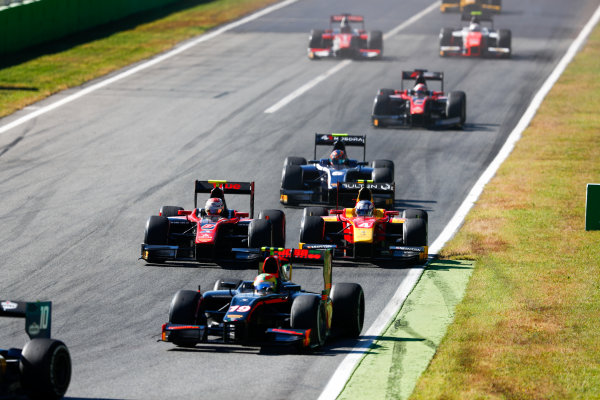 Autodromo Nazionale di Monza, Italy.
Sunday 3 September 2017
Roberto Merhi (ESP, Rapax). leads Alexander Albon (THA, ART Grand Prix). from Gustav Malja (SWE, Racing Engineering). 
Photo: Bloxham/FIA Formula 2
ref: Digital Image _W6I4718