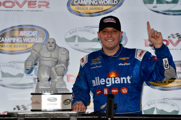 NASCAR Camping World Truck Series
Bar Harbor 200
Dover International Speedway, Dover, DE USA
Friday 2 June 2017
Johnny Sauter, Allegiant Airlines Chevrolet Silverado celebrates his win in Victory Lane
World Copyright: Nigel Kinrade
LAT Images
ref: Digital Image 17DOV1nk06899 NASCAR Camping World Truck Series
Bar Harbor 200
Dover International Speedway, Dover, DE USA
Friday 2 June 2017
Johnny Sauter, Allegiant Airlines Chevrolet Silverado celebrates his win in Victory Lane
World Copyright: Nigel Kinrade
LAT Images
ref: Digital Image 17DOV1nk06899