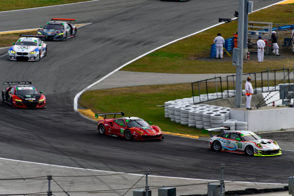 IMSA WeatherTech SportsCar Championship
Rolex 24 Hours
Daytona Beach, Florida, USA
Saturday 27 January 2018
#59 Manthey Racing Porsche 911 GT3 R, GTD: Steve Smith, Harald Proczyk, Sven Muller, Matteo Cairoli, Randy Walls, #64 Scuderia Corsa Ferrari 488 GT3, GTD: Bill Sweedler, Townsend Bell, Frankie Montecalvo, Sam Bird
World Copyright: Scott R LePage
LAT Images
ref: Digital Image _SRL2940 IMSA WeatherTech SportsCar Championship
Rolex 24 Hours
Daytona Beach, Florida, USA
Saturday 27 January 2018
#59 Manthey Racing Porsche 911 GT3 R, GTD: Steve Smith, Harald Proczyk, Sven Muller, Matteo Cairoli, Randy Walls, #64 Scuderia Corsa Ferrari 488 GT3, GTD: Bill Sweedler, Townsend Bell, Frankie Montecalvo, Sam Bird
World Copyright: Scott R LePage
LAT Images
ref: Digital Image _SRL2940