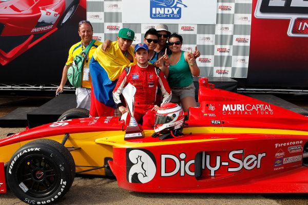 20-21 July, 2012, Edmonton, Alberta CA
Carlos Munoz celebrates with Colombian fans in victory lane.
(c)2012, Phillip Abbott
LAT Photo USA