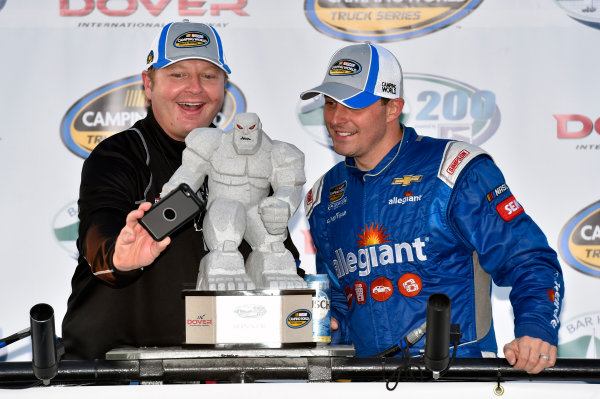 NASCAR Camping World Truck Series
Bar Harbor 200
Dover International Speedway, Dover, DE USA
Friday 2 June 2017
Johnny Sauter, Allegiant Airlines Chevrolet Silverado celebrates his win in Victory Lane
World Copyright: Nigel Kinrade
LAT Images
ref: Digital Image 17DOV1nk06884 NASCAR Camping World Truck Series
Bar Harbor 200
Dover International Speedway, Dover, DE USA
Friday 2 June 2017
Johnny Sauter, Allegiant Airlines Chevrolet Silverado celebrates his win in Victory Lane
World Copyright: Nigel Kinrade
LAT Images
ref: Digital Image 17DOV1nk06884