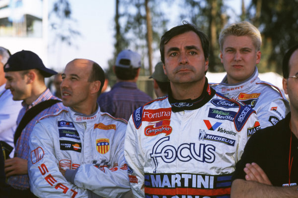 FIA World Rally Championship
Portuguese Rally, Porto, Portugal
16-19th March 2000.
Carlos Sainz (Ford), Didier Auriol and Giraudet (Seat) portrait.
World - LAT Photographic
Tel: +44 (0) 181 251 3000
Fax: +44 (0) 181 251 3001
e-mail: latdig@dial.pipex
com

