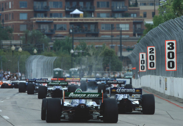 2003 Champ Car Denver Priority
2003 Champ Car World Series. 29-31 August 2003 
Centrix Financial Grand Prix of Denver. Denver, Colorado. 
The field prepare to start racing. Action.
World Copyright: LAT Photographic.
ref: 35mm Transparency