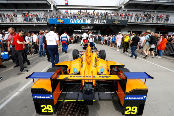 Verizon IndyCar Series
Indianapolis 500 Race
Indianapolis Motor Speedway, Indianapolis, IN USA
Sunday 28 May 2017
The car of Fernando Alonso, McLaren-Honda-Andretti Honda, is prepared.
World Copyright: Steven Tee/LAT Images
ref: Digital Image _R3I7354