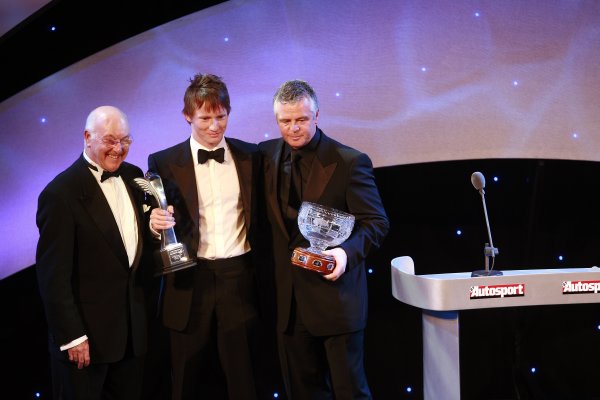 2006 Autosport Awards
Grosvenor House Hotel, London. 3rd December 2006.
National Racing Driver Mike Conway with Murray Walker and Derek Warwick.
World Copyright: Malcolm Griffiths/LAT Photographic
ref: Digital Image _MG_2227