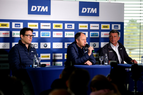 2017 DTM Testing & Media Day
Hockenheim, Germany.
Thursday 6 April 2017. Florian Zitlsperger, ITR, Gerhard Berger, ITR Chairman, Manfred Sandbichler, Hankook tires.
World Copyright: Alexander Trienitz/LAT Images
ref: Digital Image 2017-DTM-MD-HH-AT1-0077