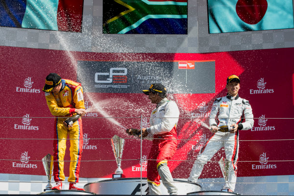 2017 GP3 Series Round 2. 
Red Bull Ring, Spielberg, Austria.
Sunday 9 July 2017.
Giuliano Alesi (FRA, Trident), Raoul Hyman (RSA, Campos Racing) and Nirei Fukuzumi (JPN, ART Grand Prix).
Photo: Zak Mauger/GP3 Series Media Service.
ref: Digital Image _54I9678