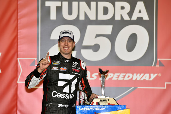 NASCAR Camping World Truck Series
Toyota Tundra 250
Kansas Speedway, Kansas City, KS USA
Friday 12 May 2017
Kyle Busch, Cessna Toyota Tundra celebrates his win in Victory Lane
World Copyright: Nigel Kinrade
LAT Images
ref: Digital Image 17KAN1nk07229 NASCAR Camping World Truck Series
Toyota Tundra 250
Kansas Speedway, Kansas City, KS USA
Friday 12 May 2017
Kyle Busch, Cessna Toyota Tundra celebrates his win in Victory Lane
World Copyright: Nigel Kinrade
LAT Images
ref: Digital Image 17KAN1nk07229