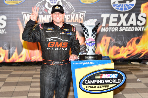 3-4 November, 2016, Fort Worth, Texas USA
Johnny Sauter (21) celebrates after winning at Texas.
©2016, John Harrelson / LAT Photo USA 3-4 November, 2016, Fort Worth, Texas USA
Johnny Sauter (21) celebrates after winning at Texas.
©2016, John Harrelson / LAT Photo USA
