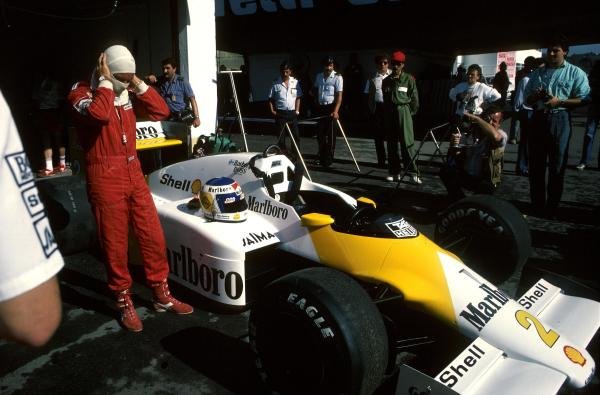 Keke Rosberg (FIN) McLaren MP4/2C failed to finish. The car was run in a one-off Marlboro Lights livery.
Portugese Grand Prix, Estoril, 21 September 1986 Keke Rosberg (FIN) McLaren MP4/2C failed to finish. The car was run in a one-off Marlboro Lights livery.
Portugese Grand Prix, Estoril, 21 September 1986