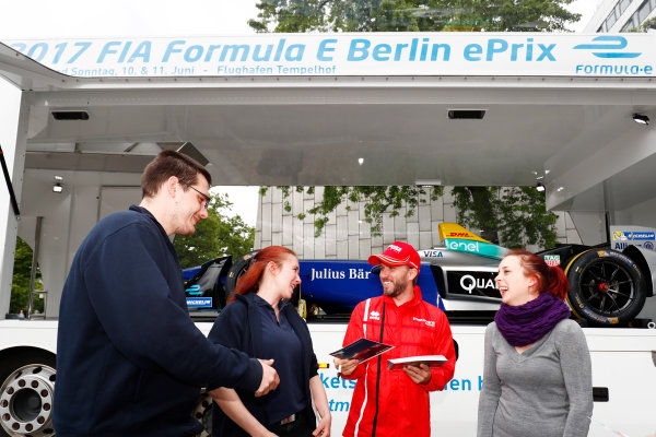 2016/2017 FIA Formula E Championship.
Round 7 - Berlin ePrix, Tempelhof Airport, Berlin, Germany.
Thursday 08 June 2017.
Nick Heidfeld (GER), Mahindra Racing, Spark-Mahindra, Mahindra M3ELECTRO, attends a publicity event in Berlin city.
Photo: Sam Bloxham/LAT/Formula E
ref: Digital Image _W6I6880 2016/2017 FIA Formula E Championship.
Round 7 - Berlin ePrix, Tempelhof Airport, Berlin, Germany.
Thursday 08 June 2017.
Nick Heidfeld (GER), Mahindra Racing, Spark-Mahindra, Mahindra M3ELECTRO, attends a publicity event in Berlin city.
Photo: Sam Bloxham/LAT/Formula E
ref: Digital Image _W6I6880