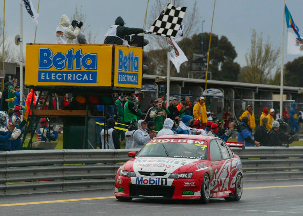 2003 Australian V8 Supercars, Round 9, Sandown, 14th September 2003.
Holden drivers Mark Skaife and Todd Kelly winners of the Betta Electrical 500 held at Melbournes Sandown International Raceway today.
Photo: Mark Horsburgh/LAT Photographic
2003 Australian V8 Supercars, Round 9, Sandown, 14th September 2003.
Holden drivers Mark Skaife and Todd Kelly winners of the Betta Electrical 500 held at Melbournes Sandown International Raceway today.
Photo: Mark Horsburgh/LAT Photographic