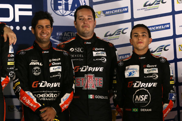 2015 FIA World Endurance Championship,
Bahrain International Circuit, Bahrain.
19th - 21st November 2015.
Gustavo Yacaman / Luis Felipe Derani / Ricardo Gonzalez G-Drive Racing Ligier JS P2 Nissan.
World Copyright: Jakob Ebrey / LAT Photographic. 2015 FIA World Endurance Championship,
Bahrain International Circuit, Bahrain.
19th - 21st November 2015.
Gustavo Yacaman / Luis Felipe Derani / Ricardo Gonzalez G-Drive Racing Ligier JS P2 Nissan.
World Copyright: Jakob Ebrey / LAT Photographic.